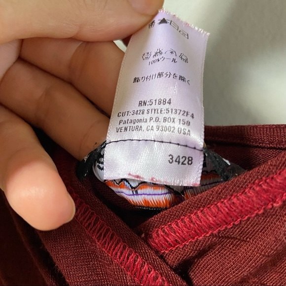 Patagonia Wool Layering Pullover Hoodie in Maroon S - Picture 11 of 11